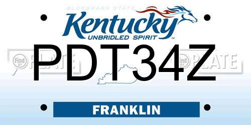 PDT34Z Kentucky License Plate