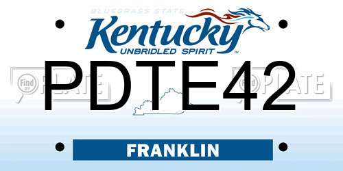 PDTE42 Kentucky License Plate