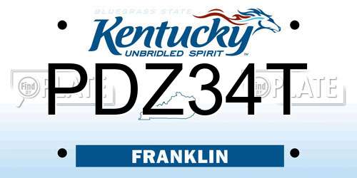PDZ34T Kentucky License Plate