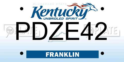 PDZE42 Kentucky License Plate