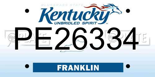 PE26334 Kentucky License Plate