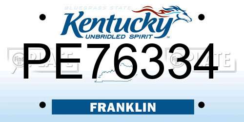 PE76334 Kentucky License Plate