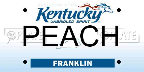 PEACH Kentucky License Plate