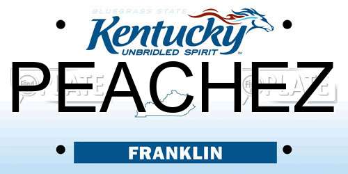 PEACHEZ Kentucky License Plate