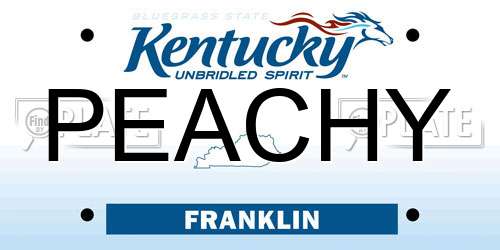 PEACHY Kentucky License Plate