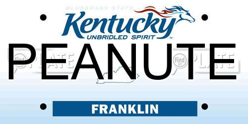 PEANUTE Kentucky License Plate