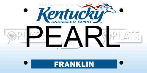 PEARL Kentucky License Plate
