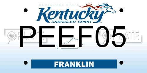 PEEF05 Kentucky License Plate