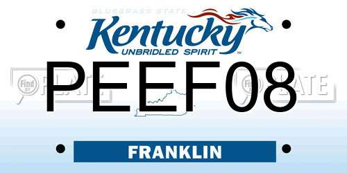 PEEF08 Kentucky License Plate