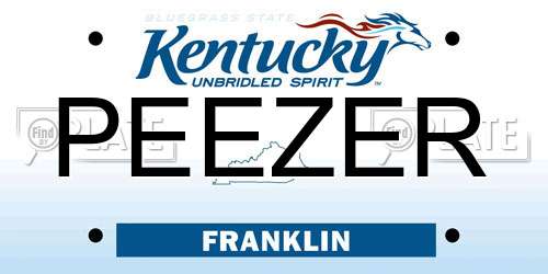 PEEZER Kentucky License Plate