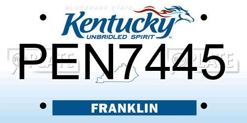 PEN7445 Kentucky License Plate