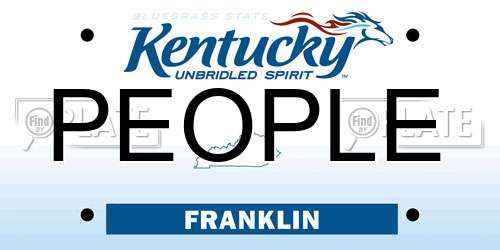 PEOPLE Kentucky License Plate