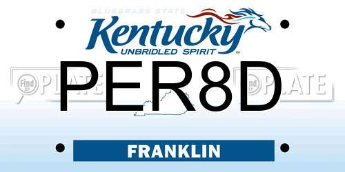 PER8D Kentucky License Plate