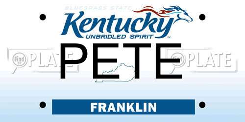 PETE Kentucky License Plate