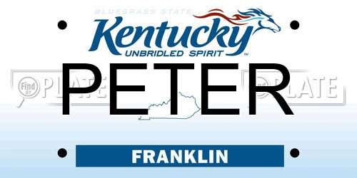 PETER Kentucky License Plate