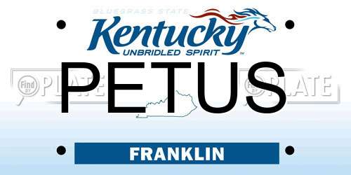 PETUS Kentucky License Plate