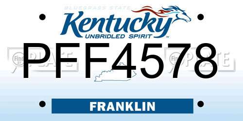PFF4578 Kentucky License Plate