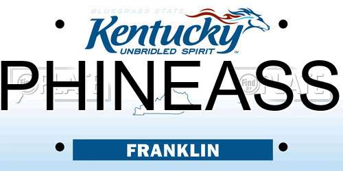 PHINEASS Kentucky License Plate