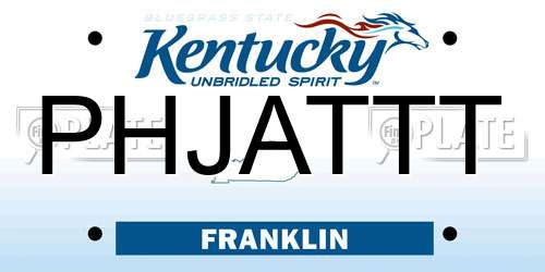 PHJATTT Kentucky License Plate