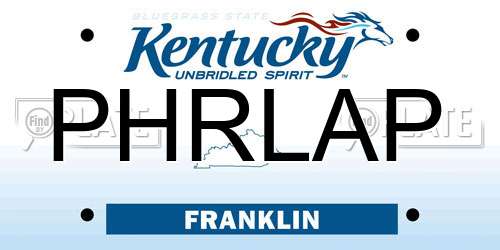 PHRLAP Kentucky License Plate