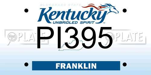 PI395 Kentucky License Plate