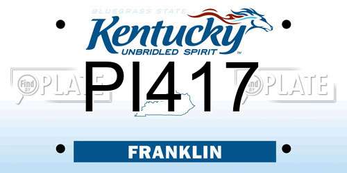 PI417 Kentucky License Plate