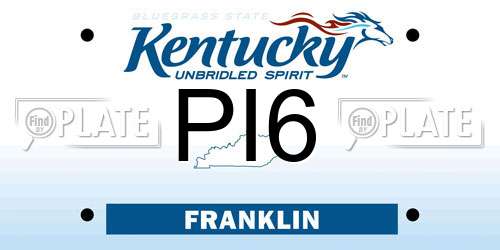 PI6 Kentucky License Plate