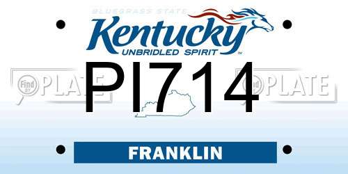 PI714 Kentucky License Plate