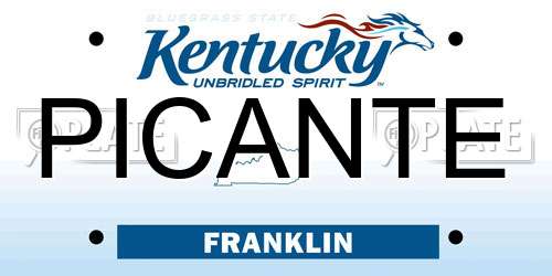 PICANTE Kentucky License Plate