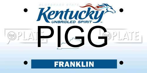 PIGG Kentucky License Plate