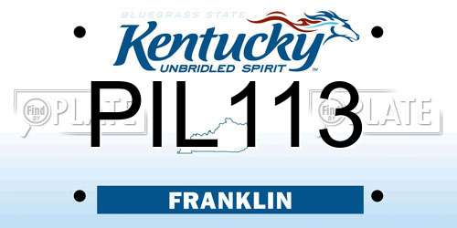 PIL113 Kentucky License Plate