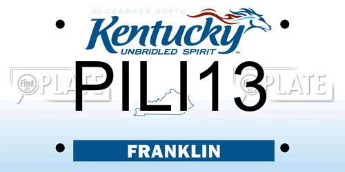 PILI13 Kentucky License Plate