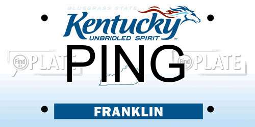 PING Kentucky License Plate