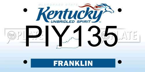 PIY135 Kentucky License Plate