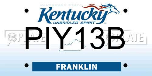 PIY13B Kentucky License Plate