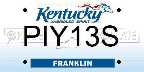 PIY13S Kentucky License Plate