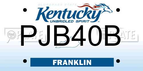 PJB40B Kentucky License Plate