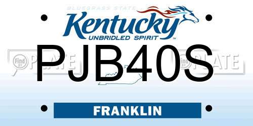 PJB40S Kentucky License Plate