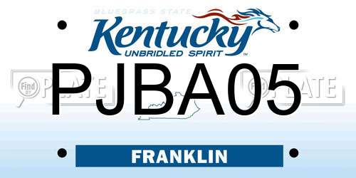 PJBA05 Kentucky License Plate