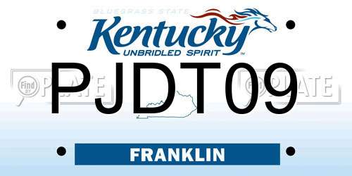 PJDT09 Kentucky License Plate
