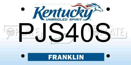 PJS40S Kentucky License Plate