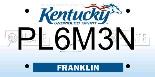PL6M3N Kentucky License Plate