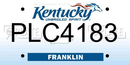 PLC4183 Kentucky License Plate