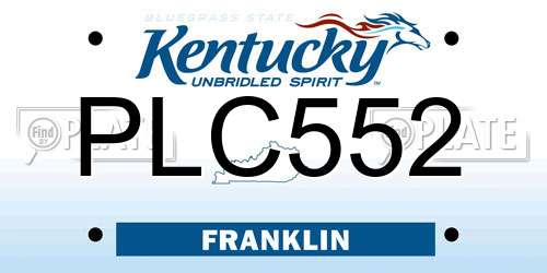 PLC552 Kentucky License Plate