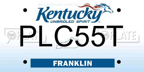 PLC55T Kentucky License Plate
