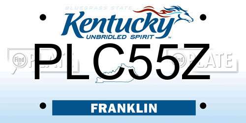 PLC55Z Kentucky License Plate