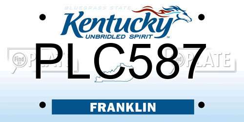 PLC587 Kentucky License Plate