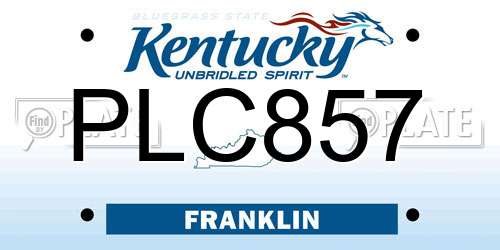 PLC857 Kentucky License Plate