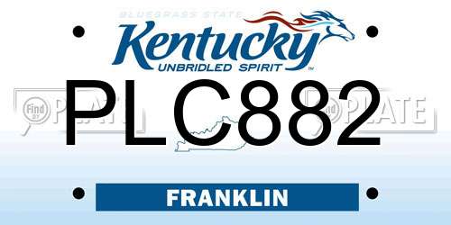PLC882 Kentucky License Plate