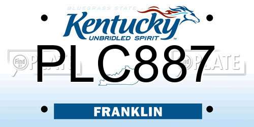 PLC887 Kentucky License Plate